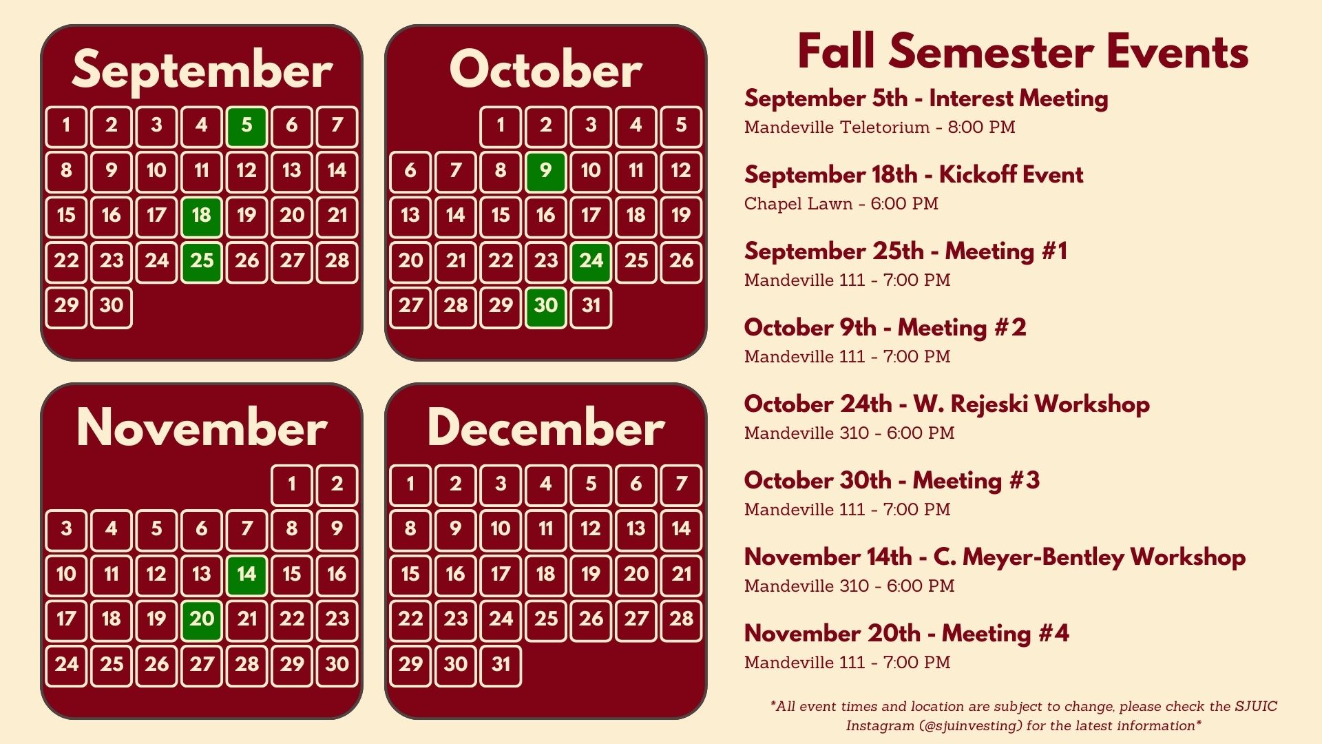 Fall 2024 Website Calendar